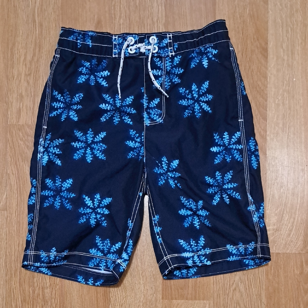 GAP Kids Navy and Blue Print Boys Swim Shorts